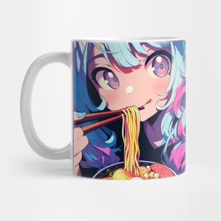 Cute Anime Girl |  Ramen Noodles | Hentaii Chibi Kawaii Design Mug